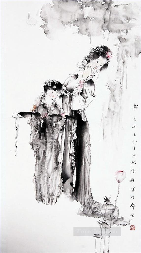 Wu Xjing インク ガールズ 中国語油絵